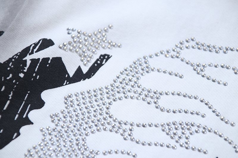 Hellstar Studios Rhinestone Graphic T-Shirt — detail