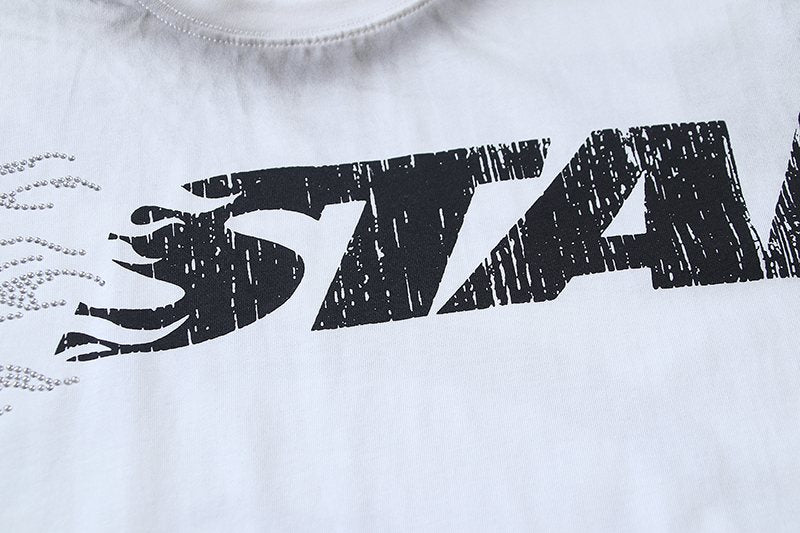 Hellstar Studios Rhinestone Graphic T-Shirt — detail