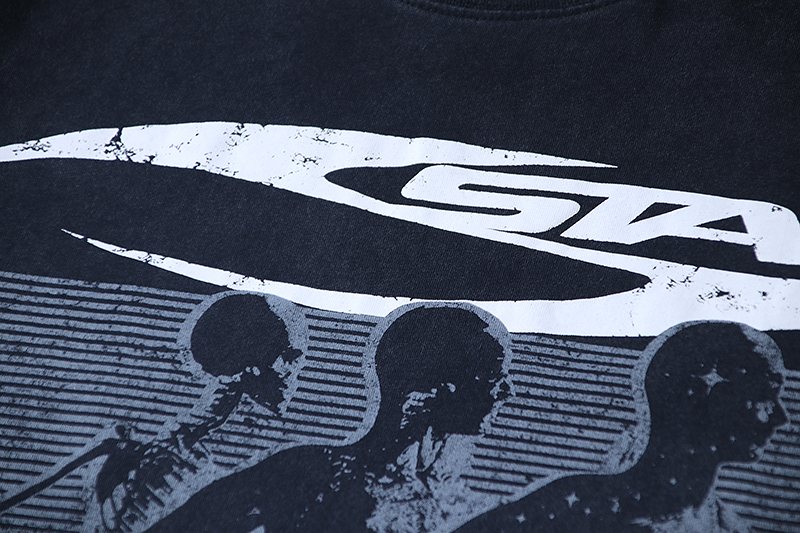 Hellstar Washed Dark Navy Graphic T-Shirt — detail
