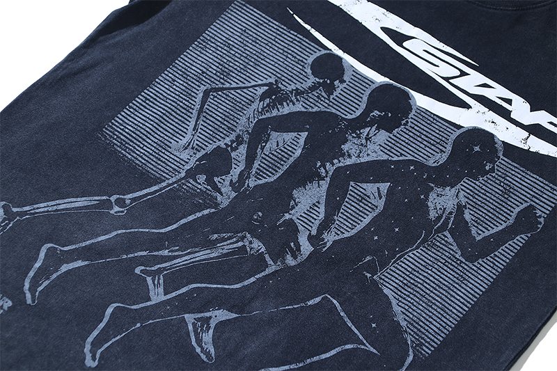 Hellstar Washed Dark Navy Graphic T-Shirt — detail