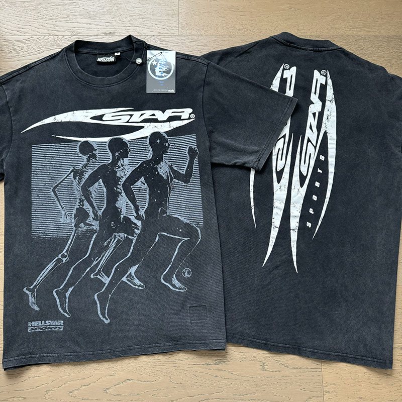 Hellstar Washed Dark Navy Graphic T-Shirt — context