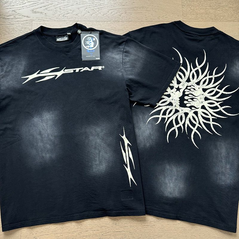 Hellstar Washed Black Star Graphic T-Shirt — comparison
