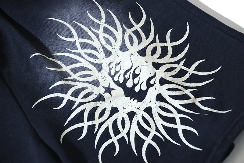 Hellstar Washed Black Graphic Shorts — detail
