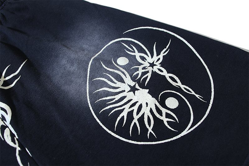 Hellstar Washed Black Graphic Shorts — detail