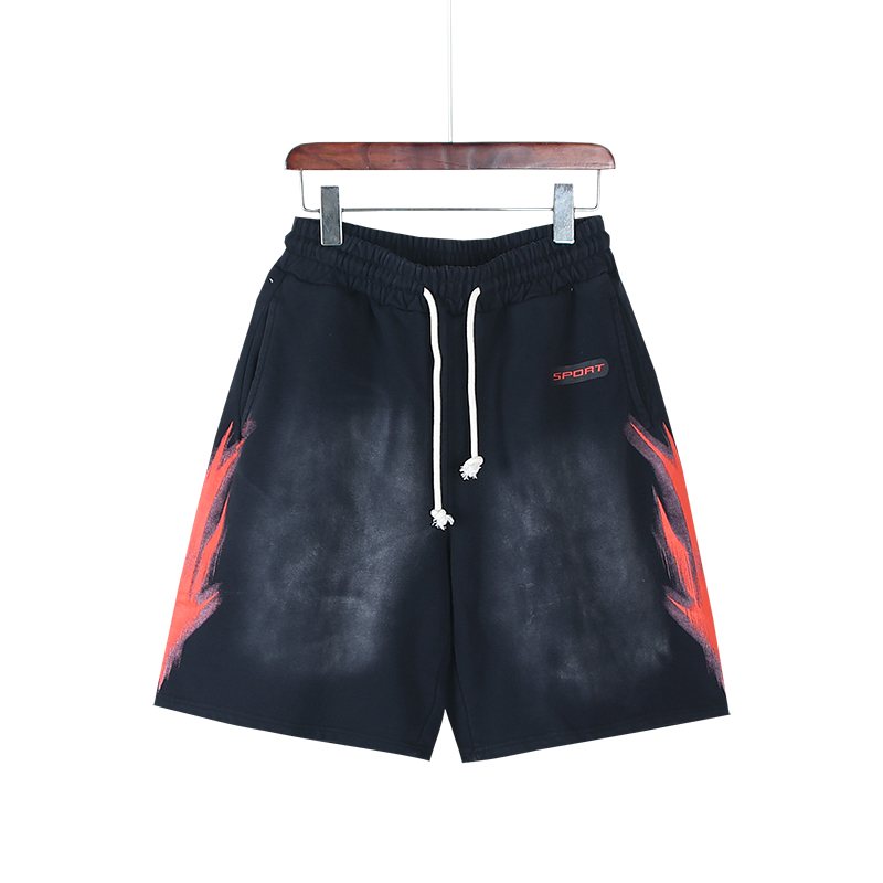 Hellstar Washed Black Lightning Graphic Shorts — hero