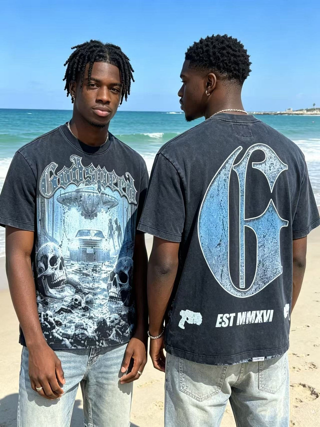 Godspeed Skull Graphic Short-Sleeve T-Shirt — context