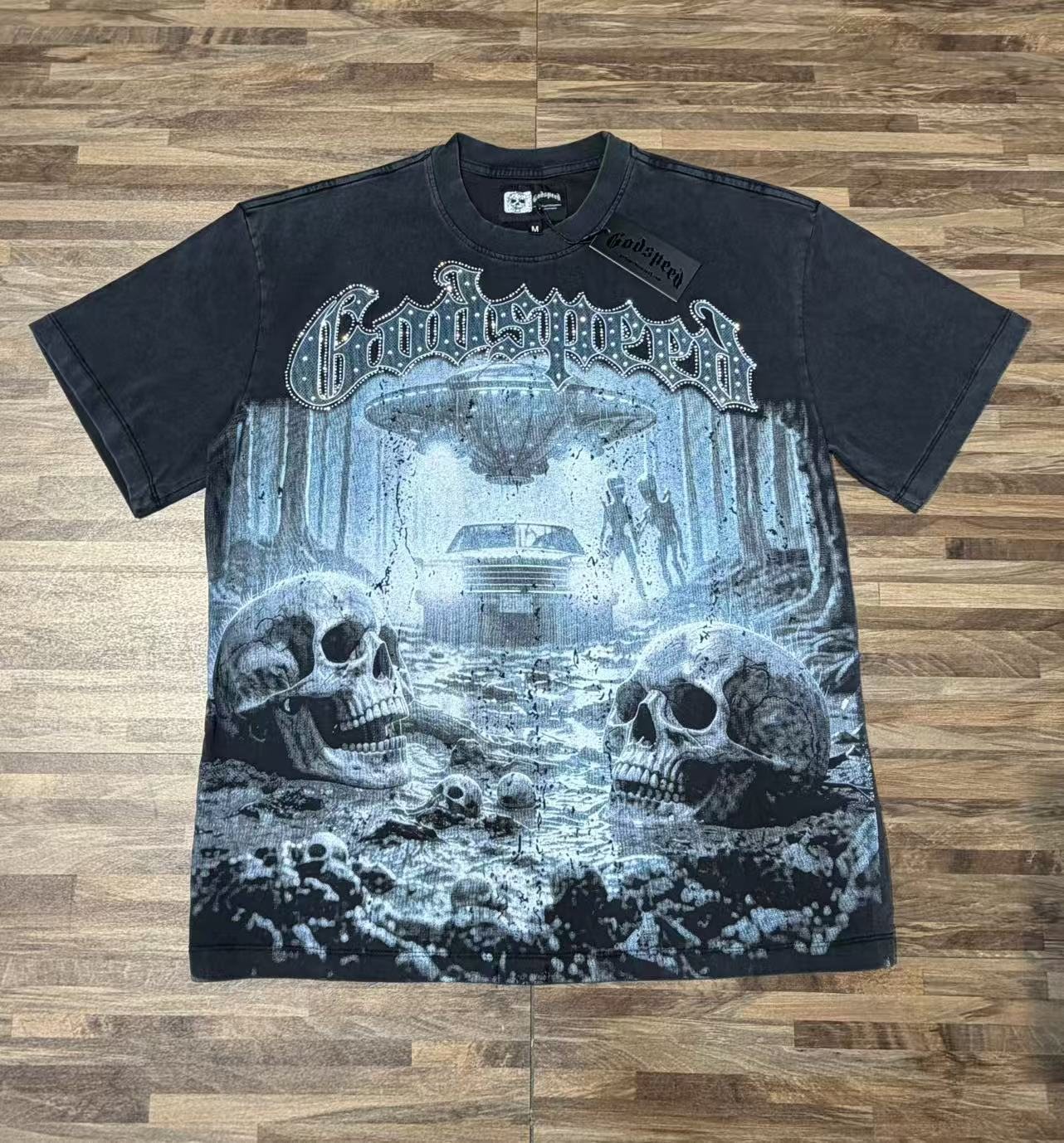 Godspeed Skull Graphic Short-Sleeve T-Shirt — front