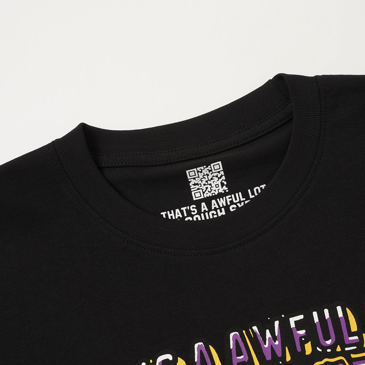 THAT'S A AWFUL LOT OF COUGH SYRUP Black Front & Back Graphic T-Shirt — detail