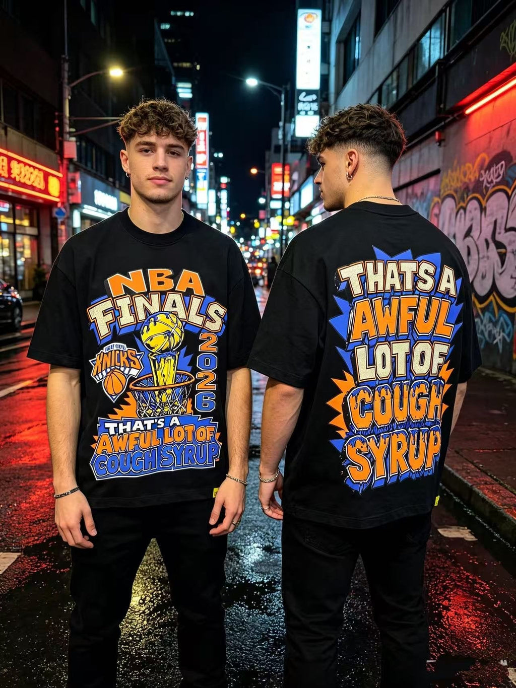 THAT'S A AWFUL LOT OF COUGH SYRUP Front & Back Graphic T-Shirt — context