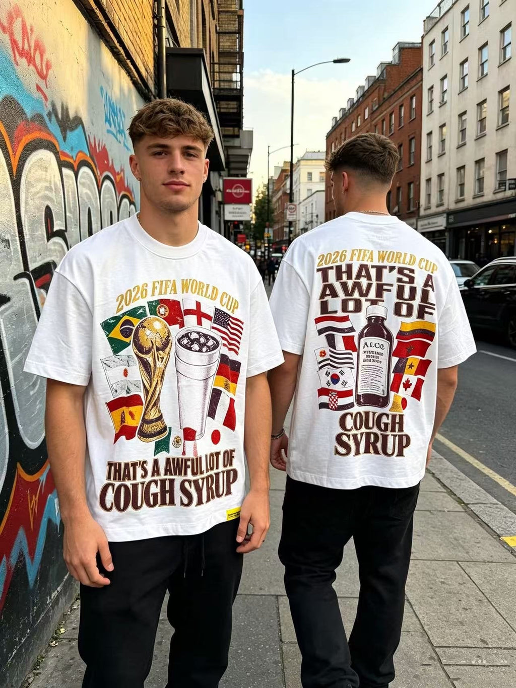 THAT'S A AWFUL LOT OF COUGH SYRUP World Cup Graphic Short-Sleeve T-Shirt — context