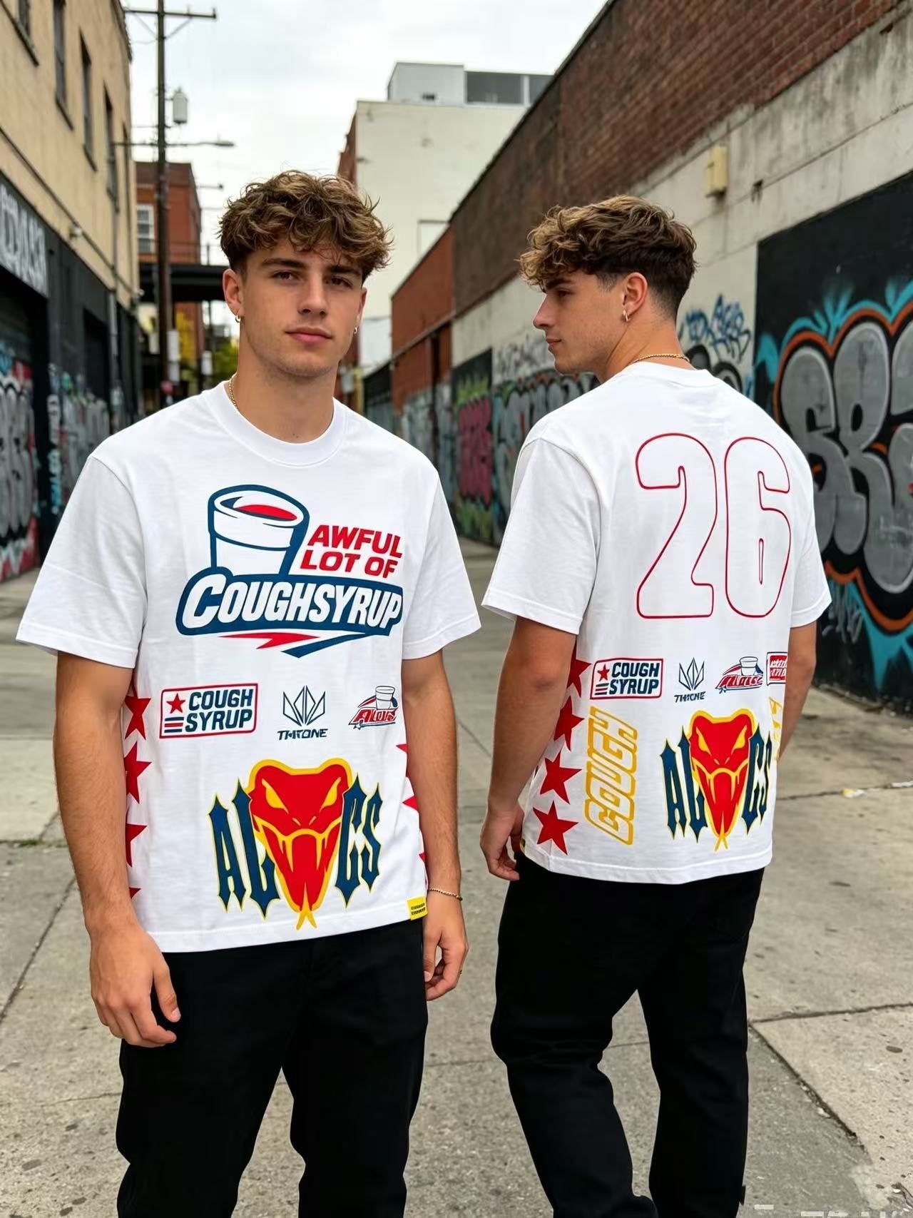 THAT'S A AWFUL LOT OF COUGH SYRUP Front & Back Graphic T-Shirt — context