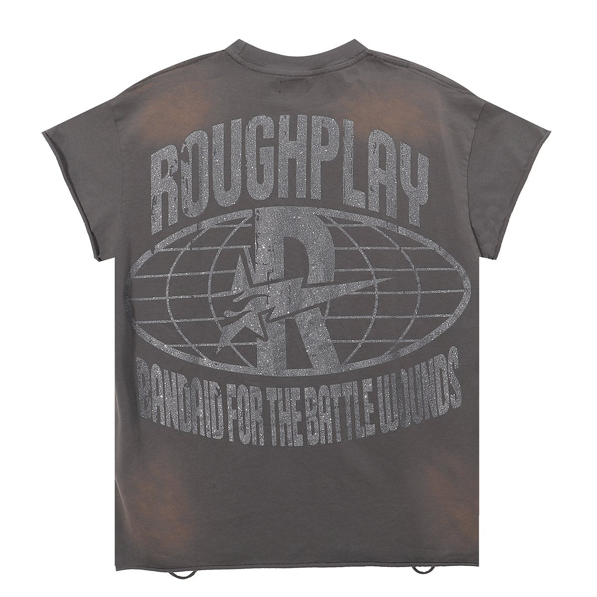 Rough Play Skull Globe Sleeveless T-Shirt — back