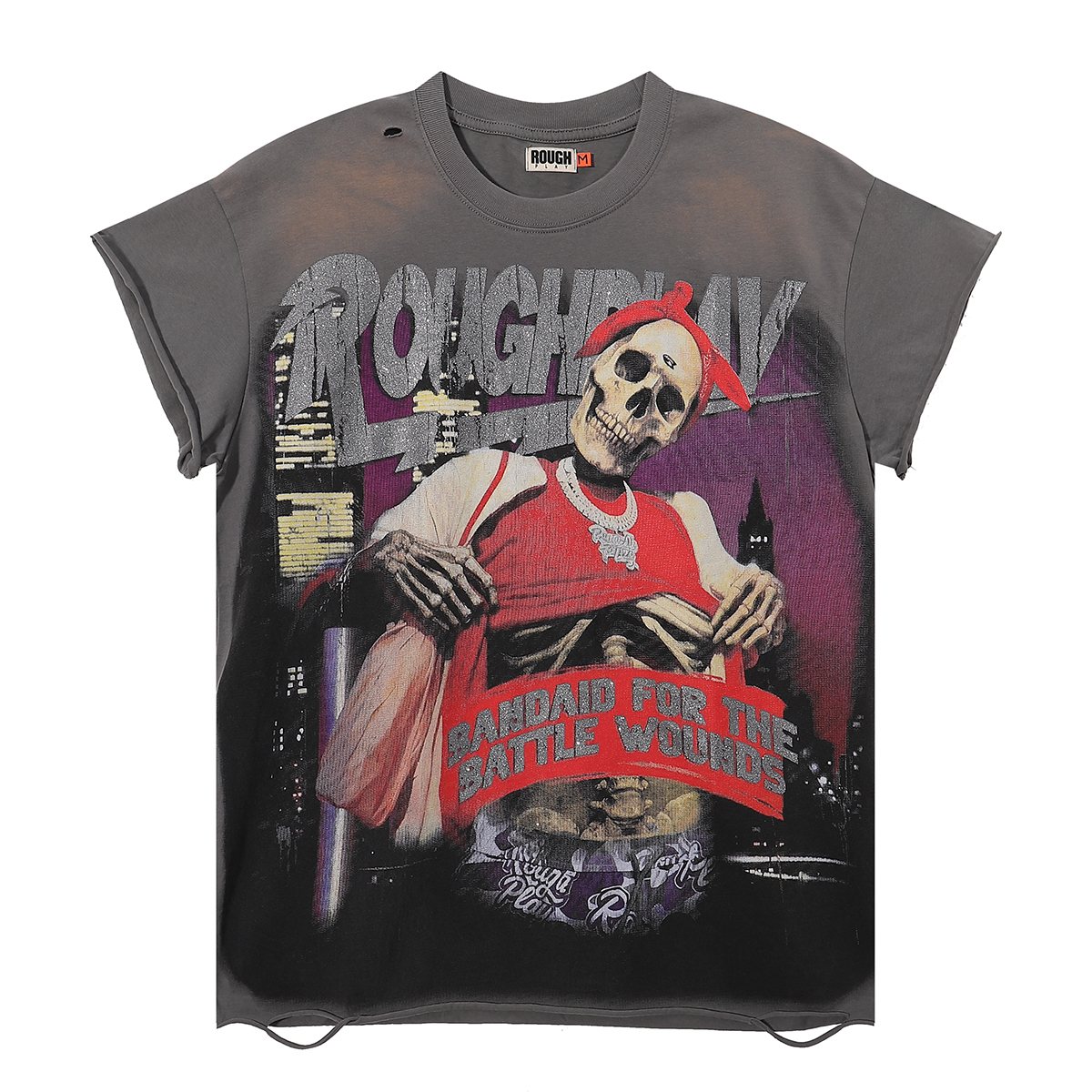Rough Play Skull Globe Sleeveless T-Shirt — hero