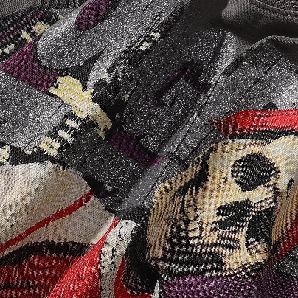Rough Play Skull Globe Sleeveless T-Shirt — detail