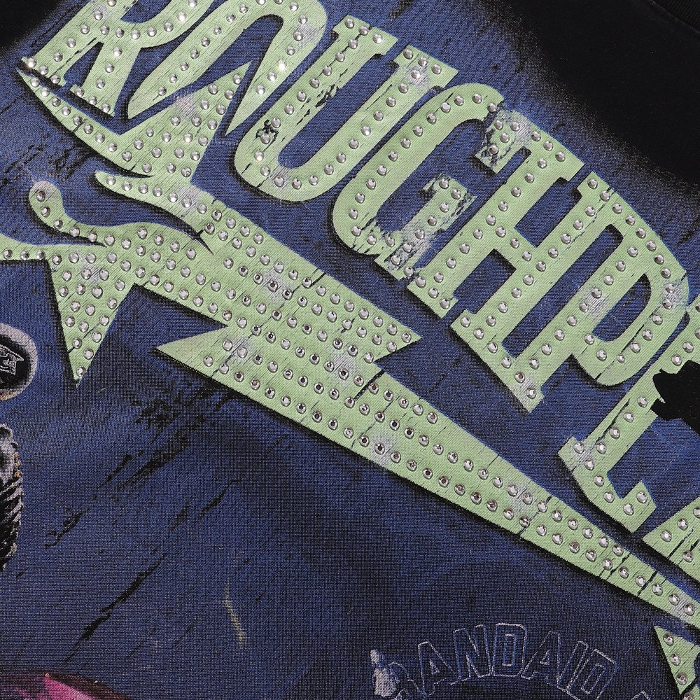 Rough Play Washed Rhinestone Sleeveless T-Shirt — detail