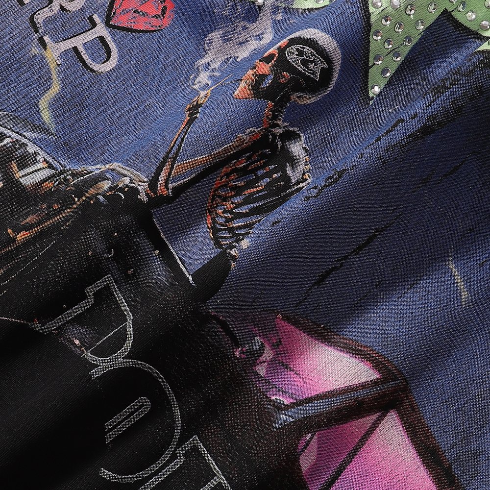 Rough Play Washed Rhinestone Sleeveless T-Shirt — detail