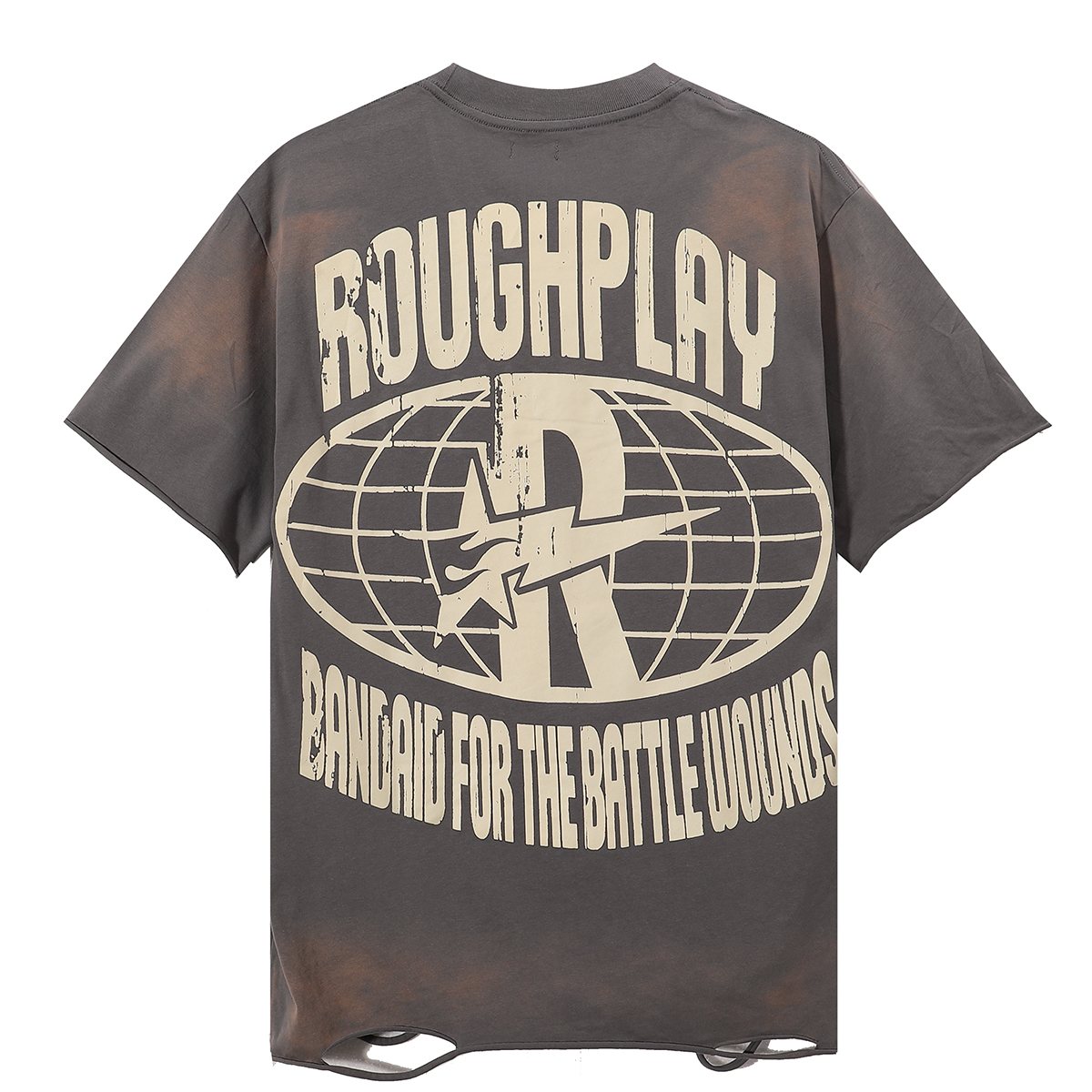 Rough Play Rock Hand Guitar Rhinestone Graphic T-Shirt — back