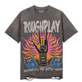Rough Play Rock Hand Guitar Rhinestone Graphic T-Shirt — hero