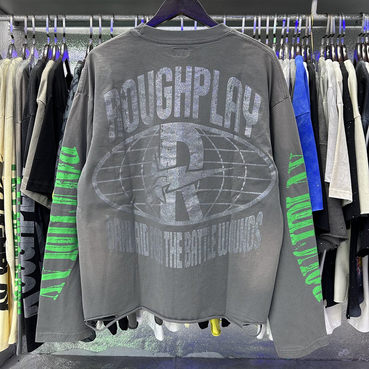 Rough Play Thug Life Skeleton Graphic Long-Sleeve T-Shirt — context