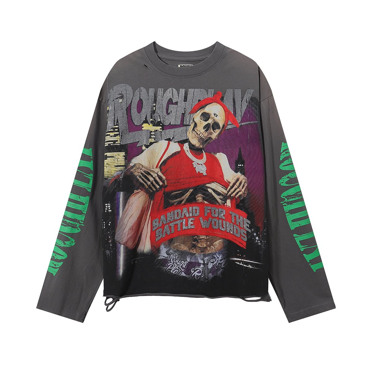 Rough Play Thug Life Skeleton Graphic Long-Sleeve T-Shirt — hero