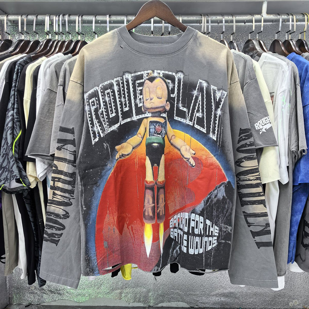 Rough Play Astro Boy Rhinestone Graphic Long-Sleeve T-Shirt — context
