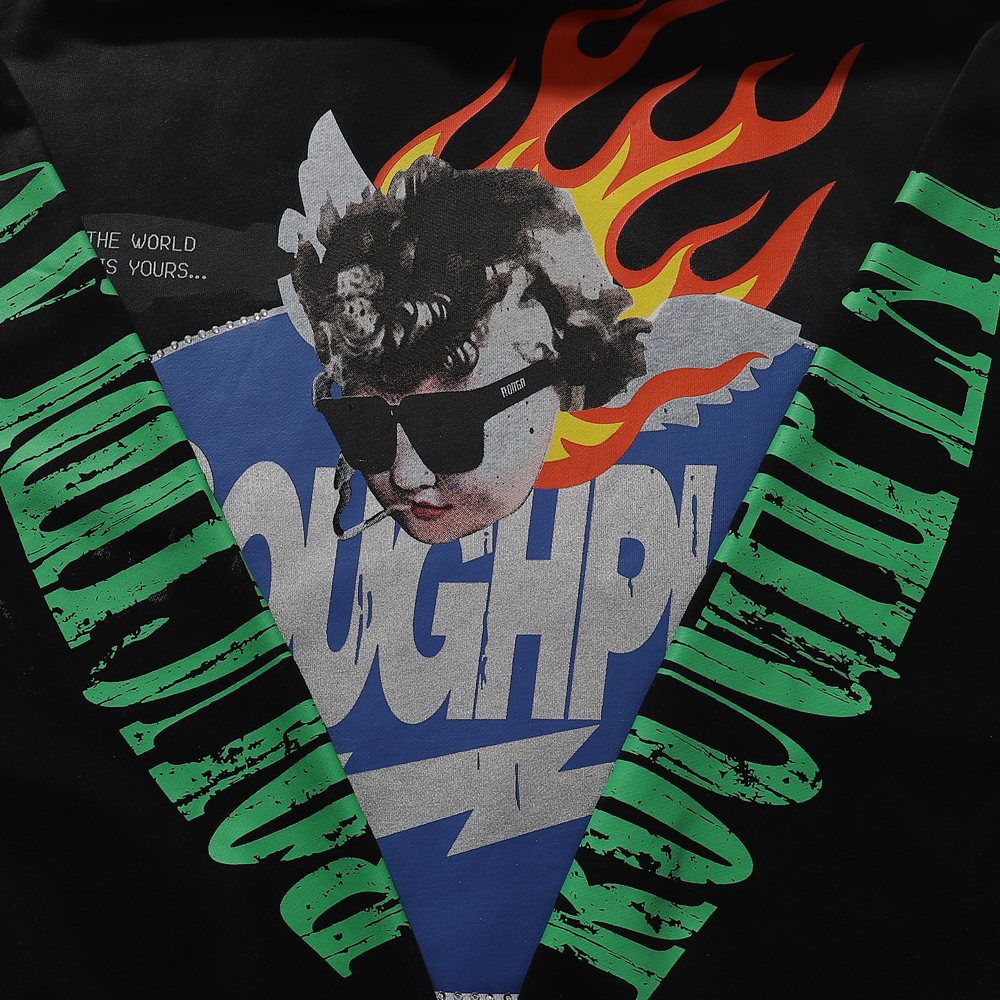 Rough Play SoulBoy Rhinestone Graphic Hoodie — detail