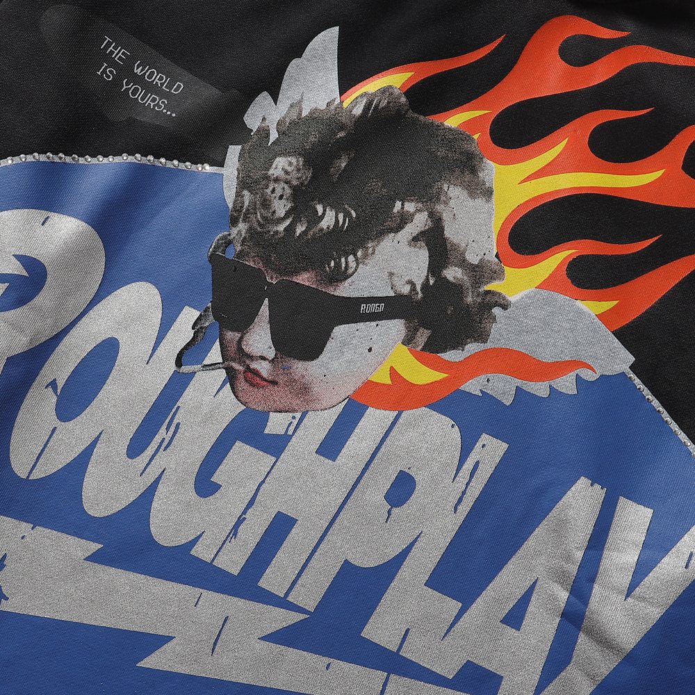 Rough Play SoulBoy Rhinestone Graphic Hoodie — detail