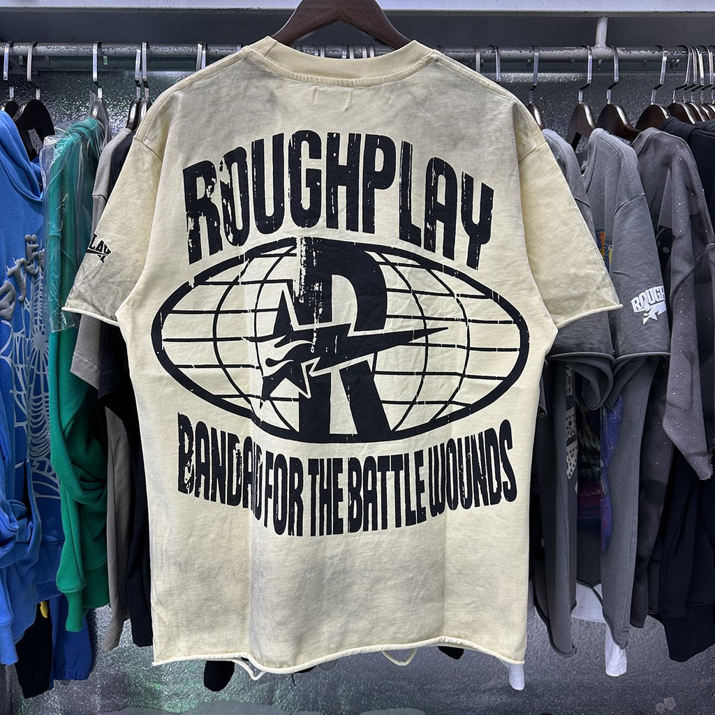 Rough Play Rabbit Car Distressed Short-Sleeve T-Shirt — context