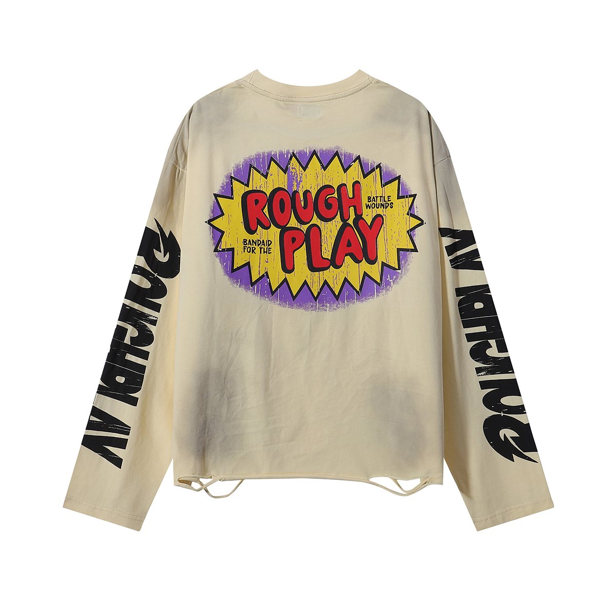 Rough Play Beavis Buttead Rhinestone Graphic Long-Sleeve T-Shirt — back
