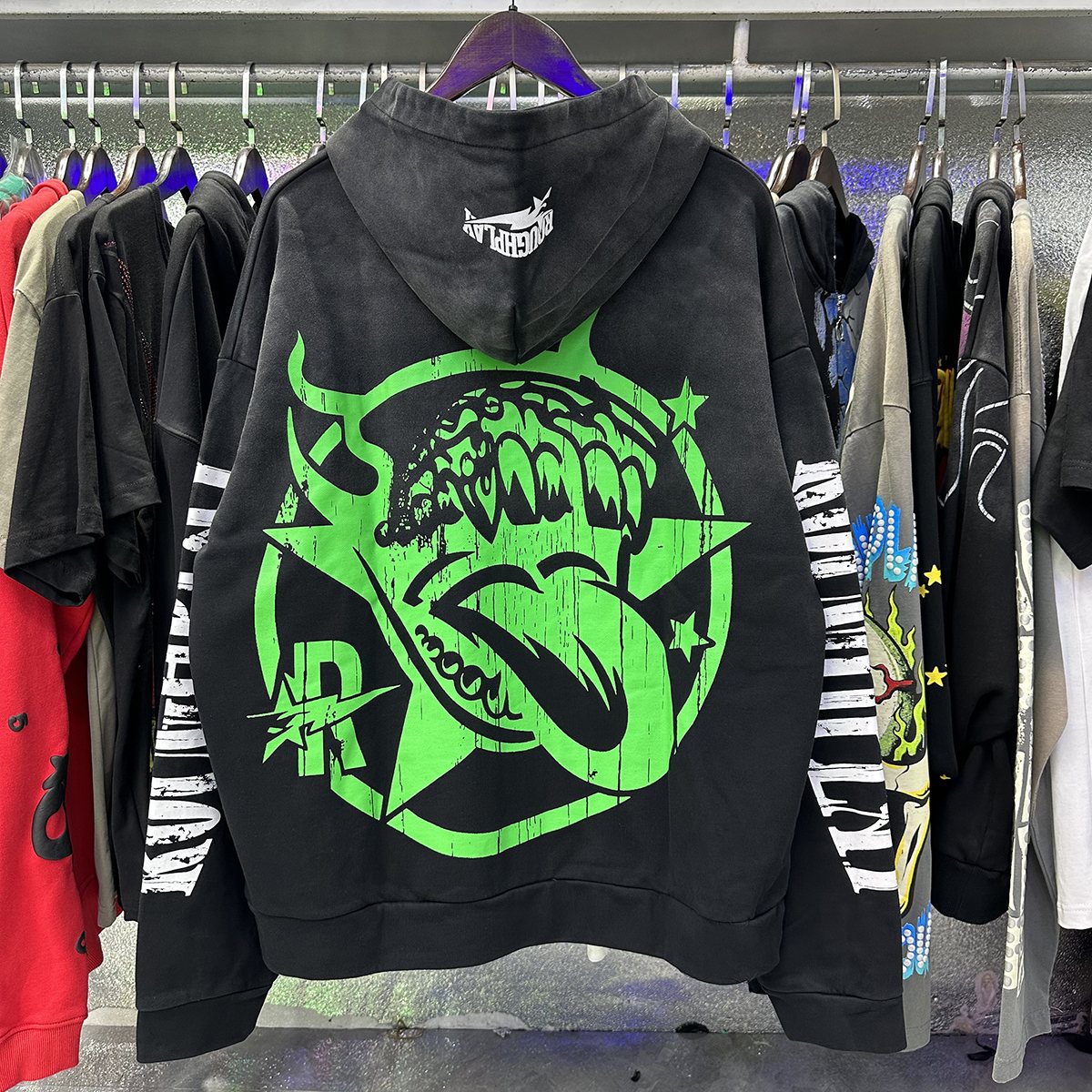 Rough Play In Car Skull Graphic Hoodie — context