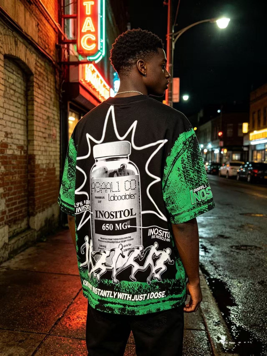 ASAALL Inositol Allover Graphic Short-Sleeve T-Shirt — model