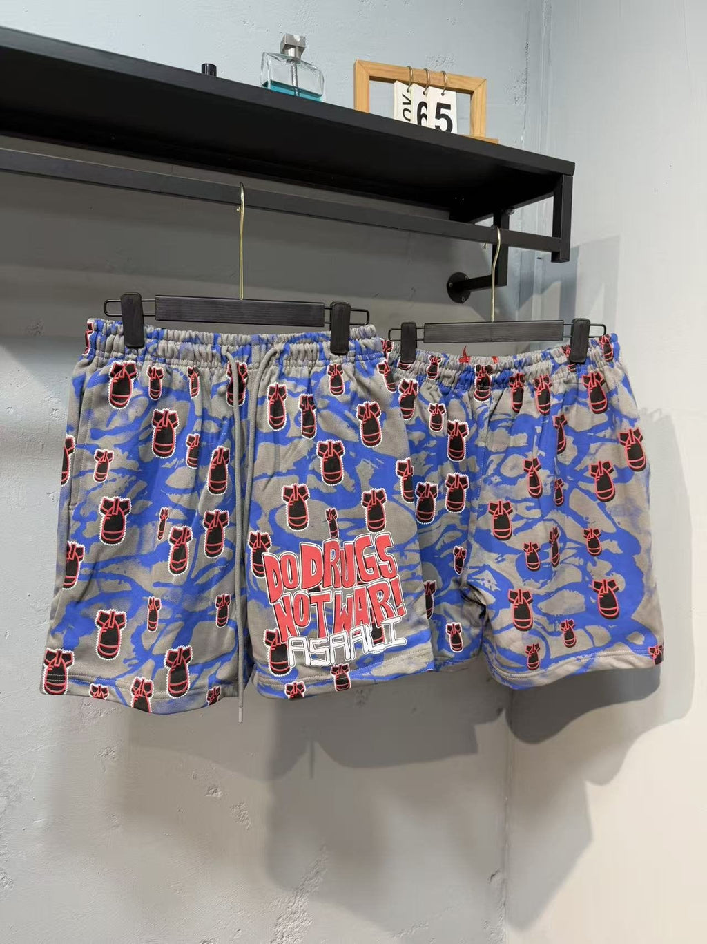 ASAALL All-Over Graphic Elastic Waist Shorts — front