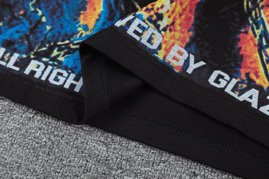 GLAZAGOD Hell on Earth Graphic T-Shirt — detail