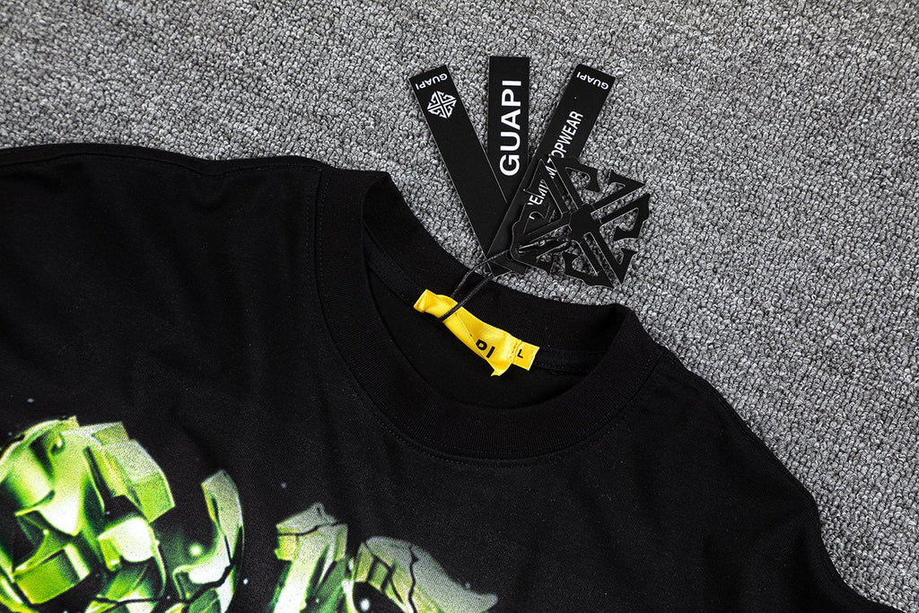 GUAPI World Boss Travel Stamp Graphic T-Shirt — neck_label