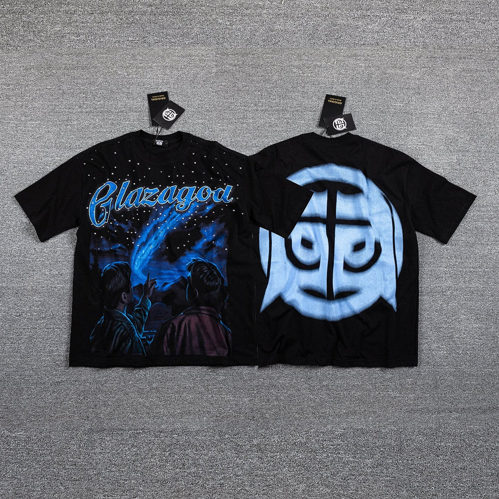 Glazagod Blue Graphic Short-Sleeve T-Shirt — hero