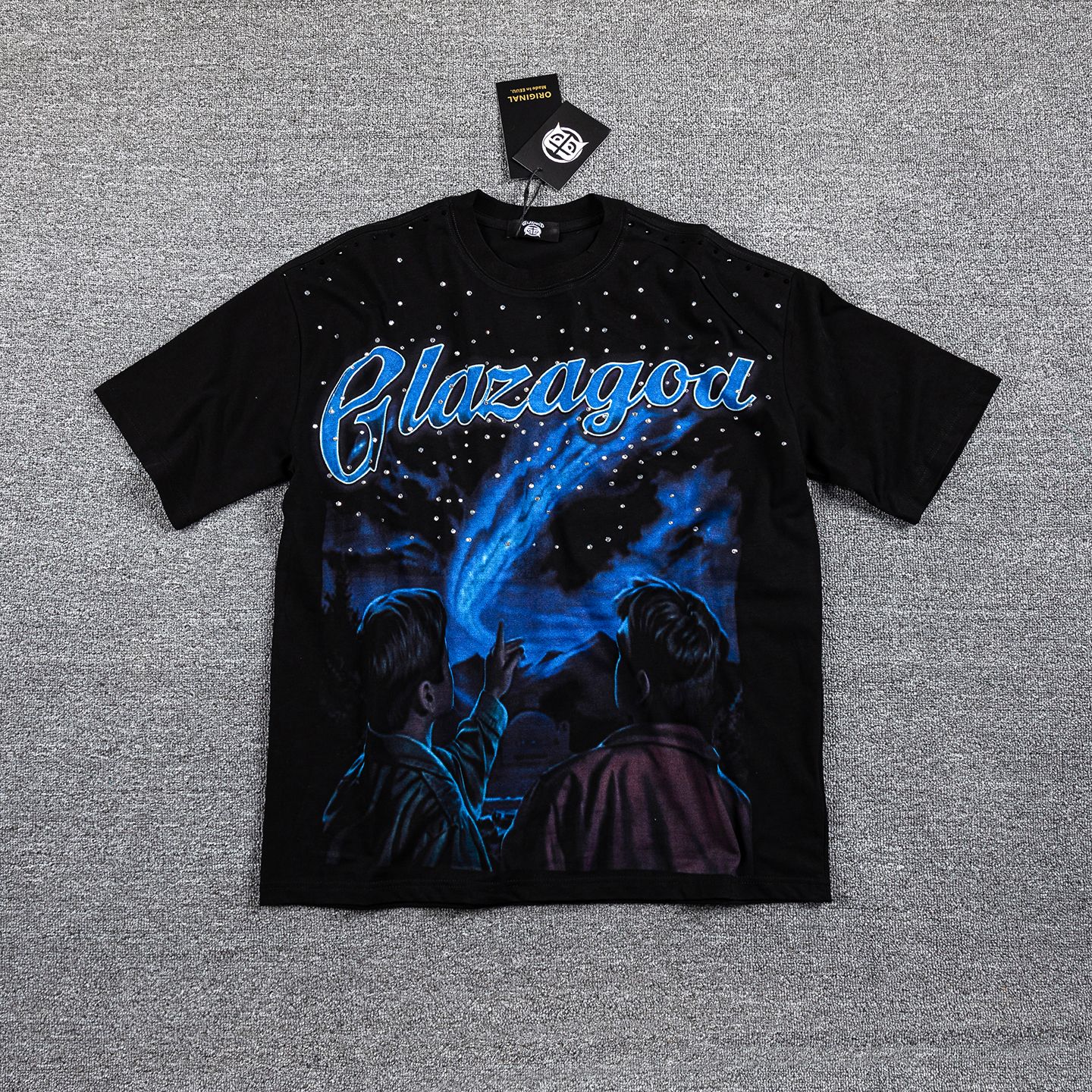Glazagod Blue Graphic Short-Sleeve T-Shirt — front