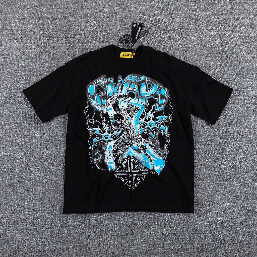 GUAPI Blue Graphic Short-Sleeve T-Shirt — hero