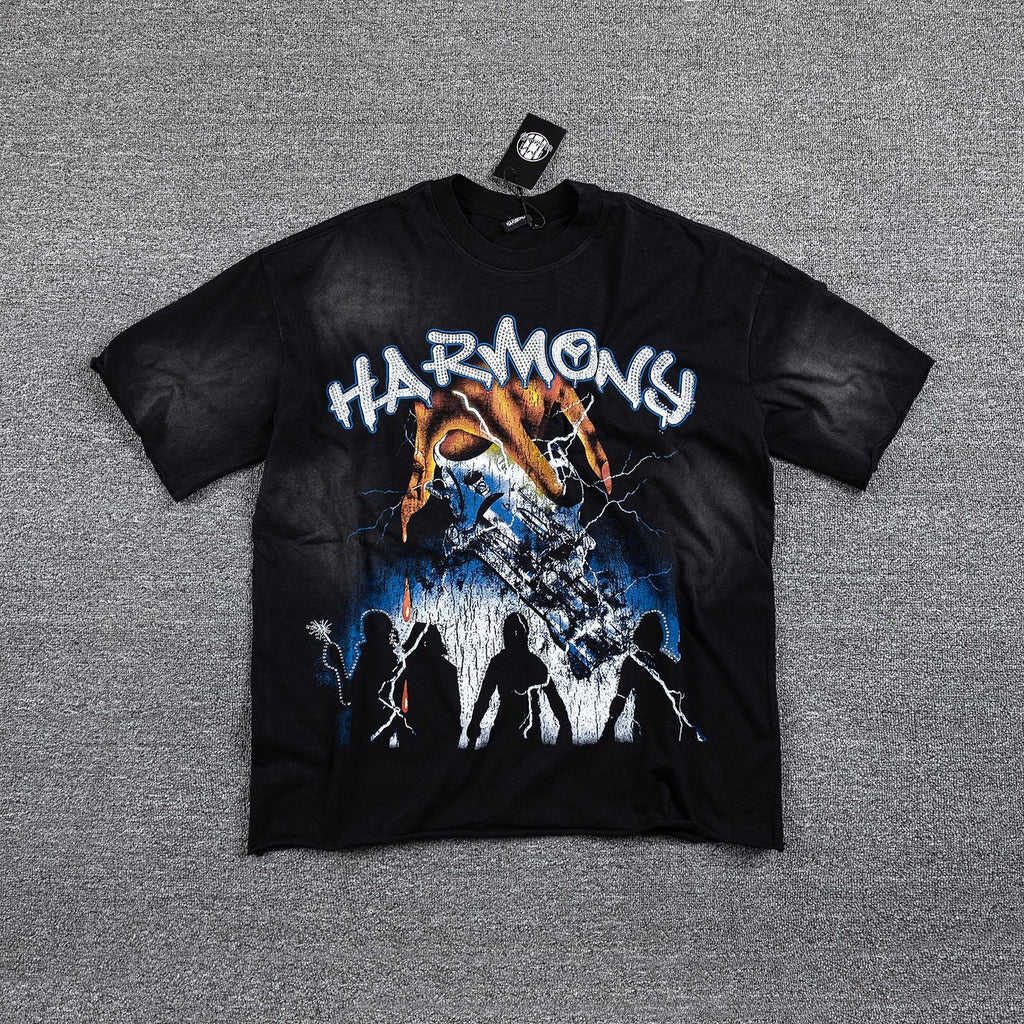 HARMONY Black Front & Back Graphic T-Shirt — hero