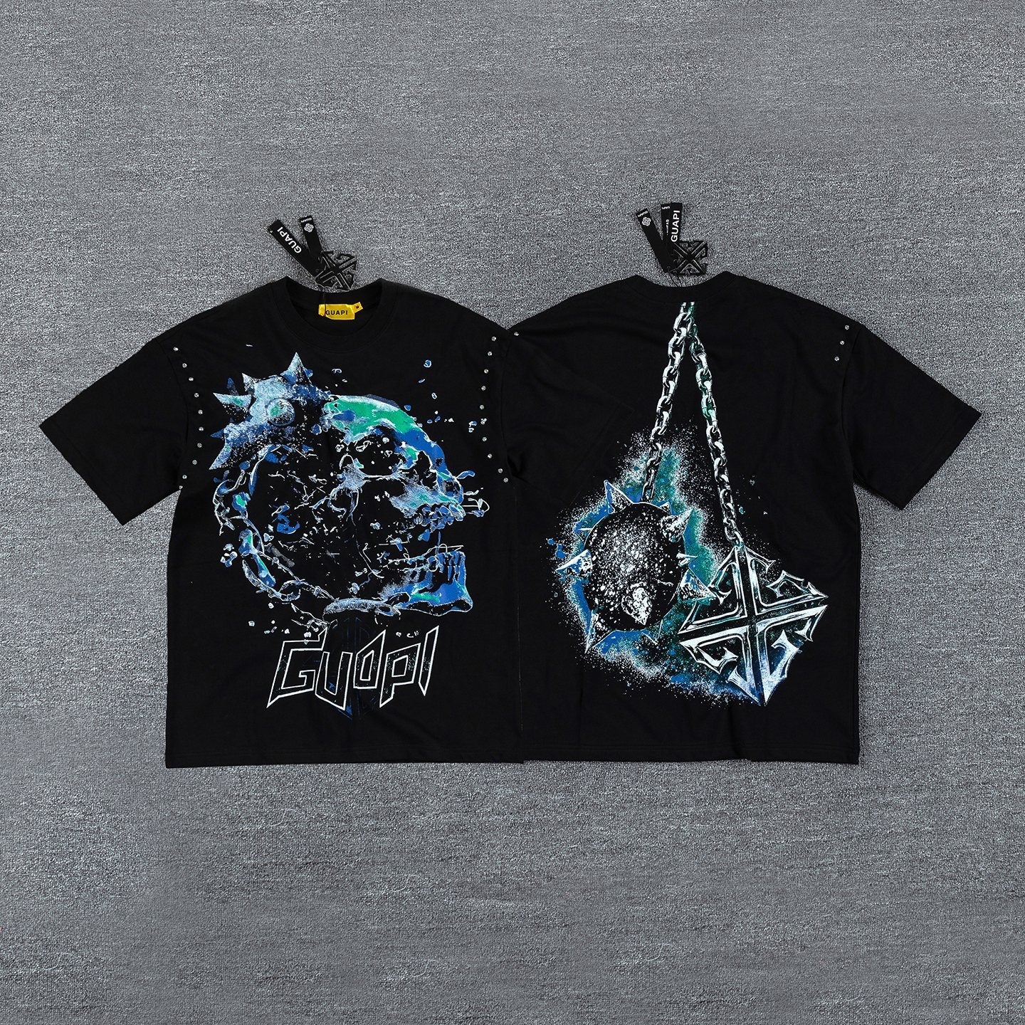 GUAPI Skull Chain Graphic T-Shirt — hero