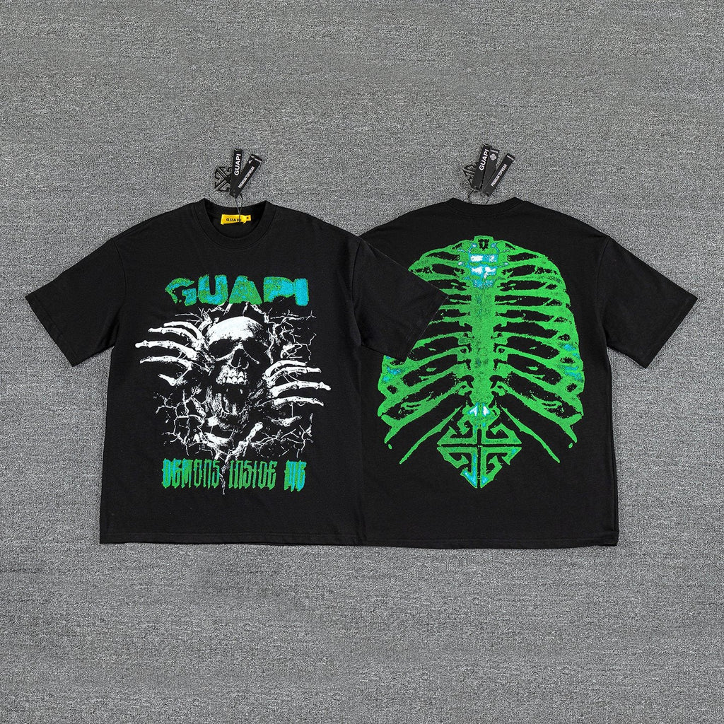 GUAPI Skull Ribcage Graphic T-Shirt — hero