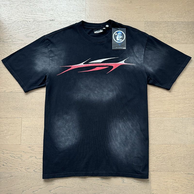 Hellstar Washed Black Graphic T-Shirt & Shorts Set — front