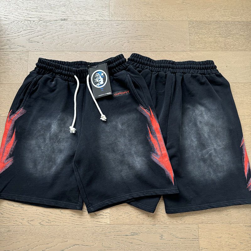 Hellstar Washed Black Sport Graphic T-Shirt & Shorts Set — comparison