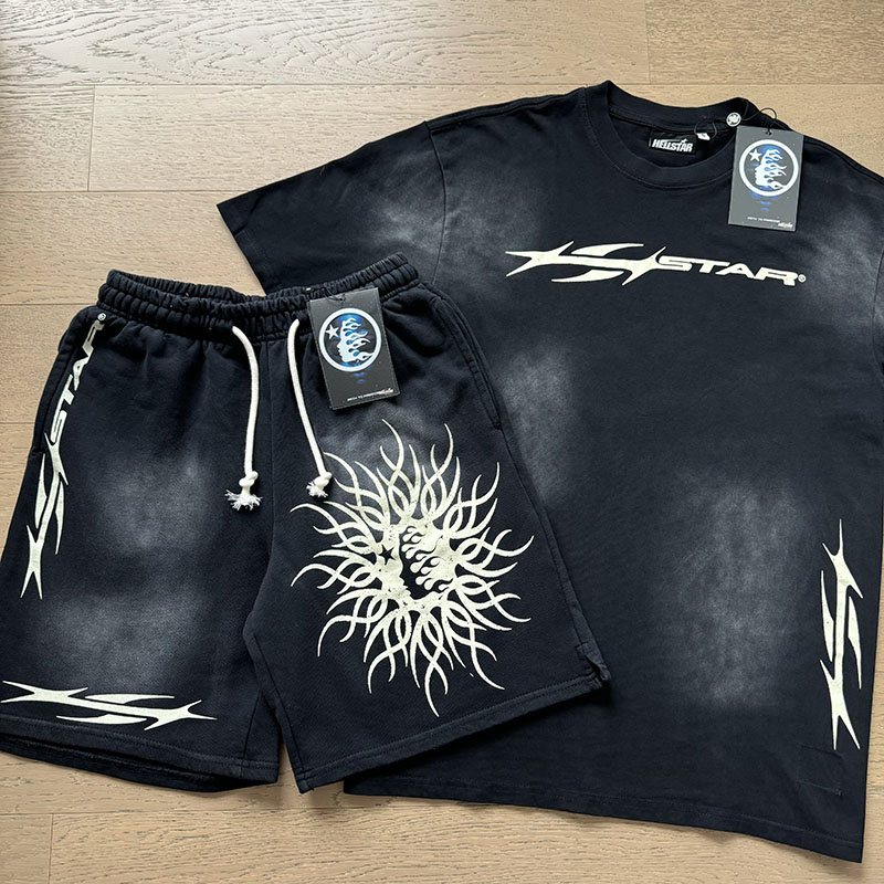Hellstar Washed Black Graphic Short-Sleeve Set — hero