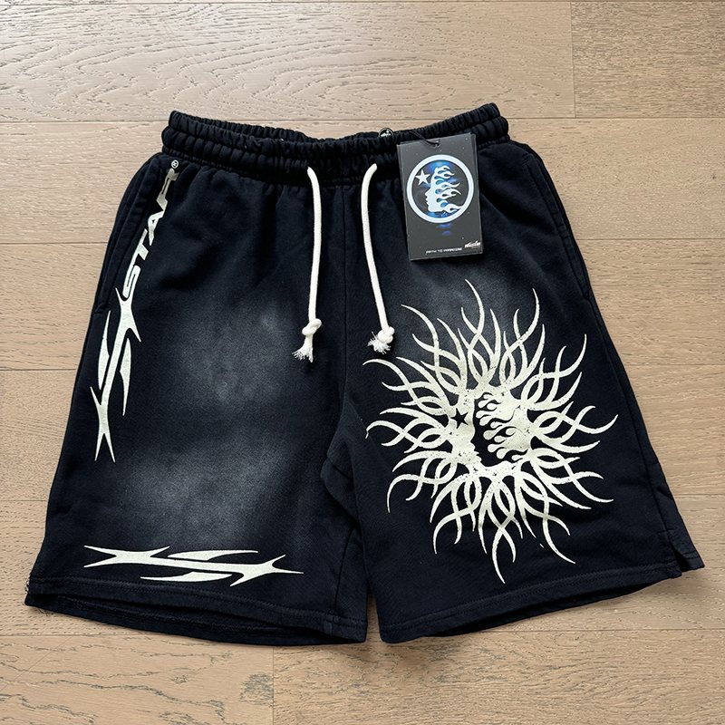 Hellstar Washed Black Graphic Short-Sleeve Set — front