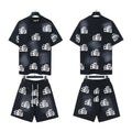 Hellstar Washed Black Flame Graphic Short-Sleeve Set — hero