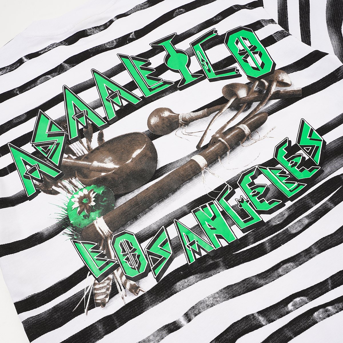 ASAALL Striped Front & Back Graphic T-Shirt — detail