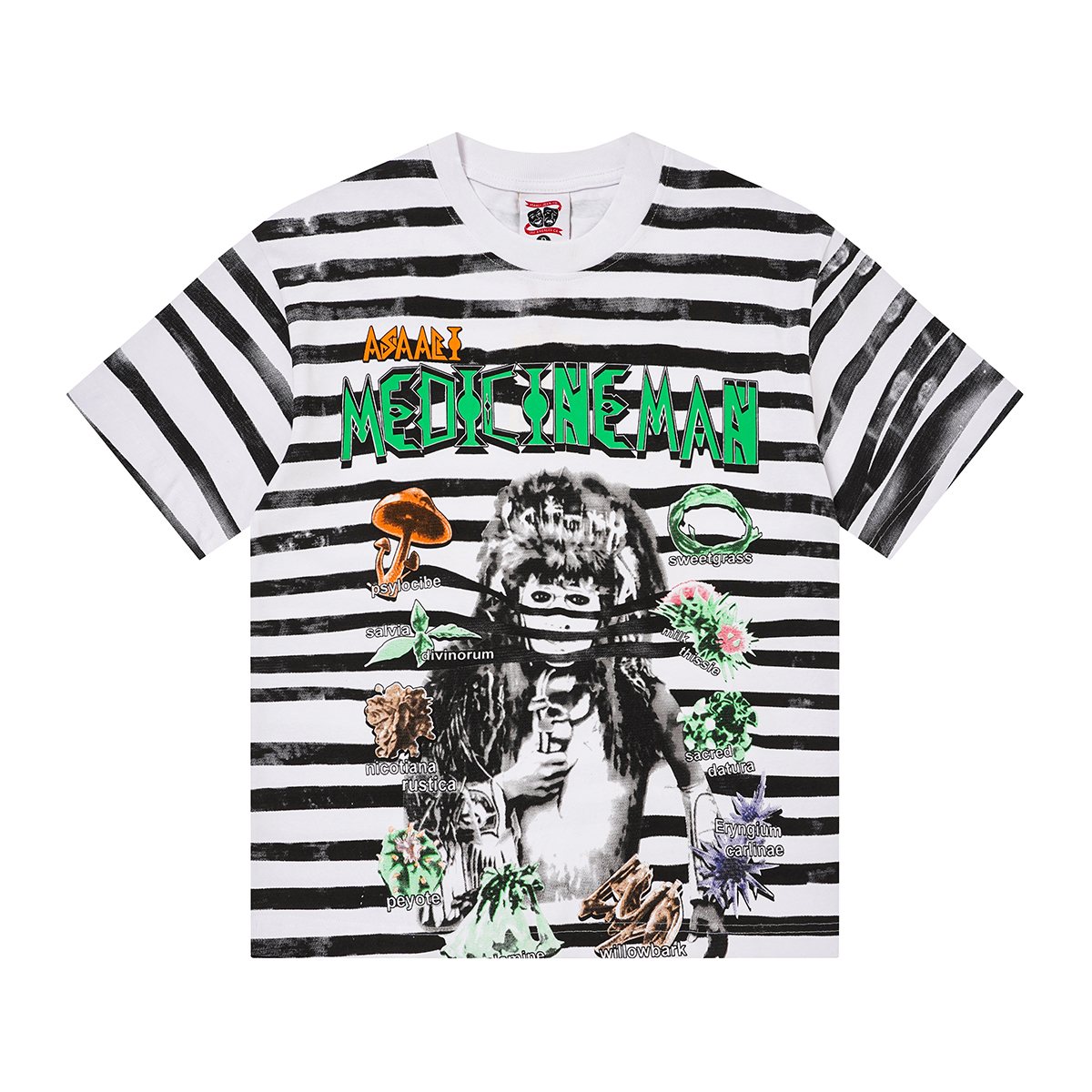 ASAALL Striped Front & Back Graphic T-Shirt — hero