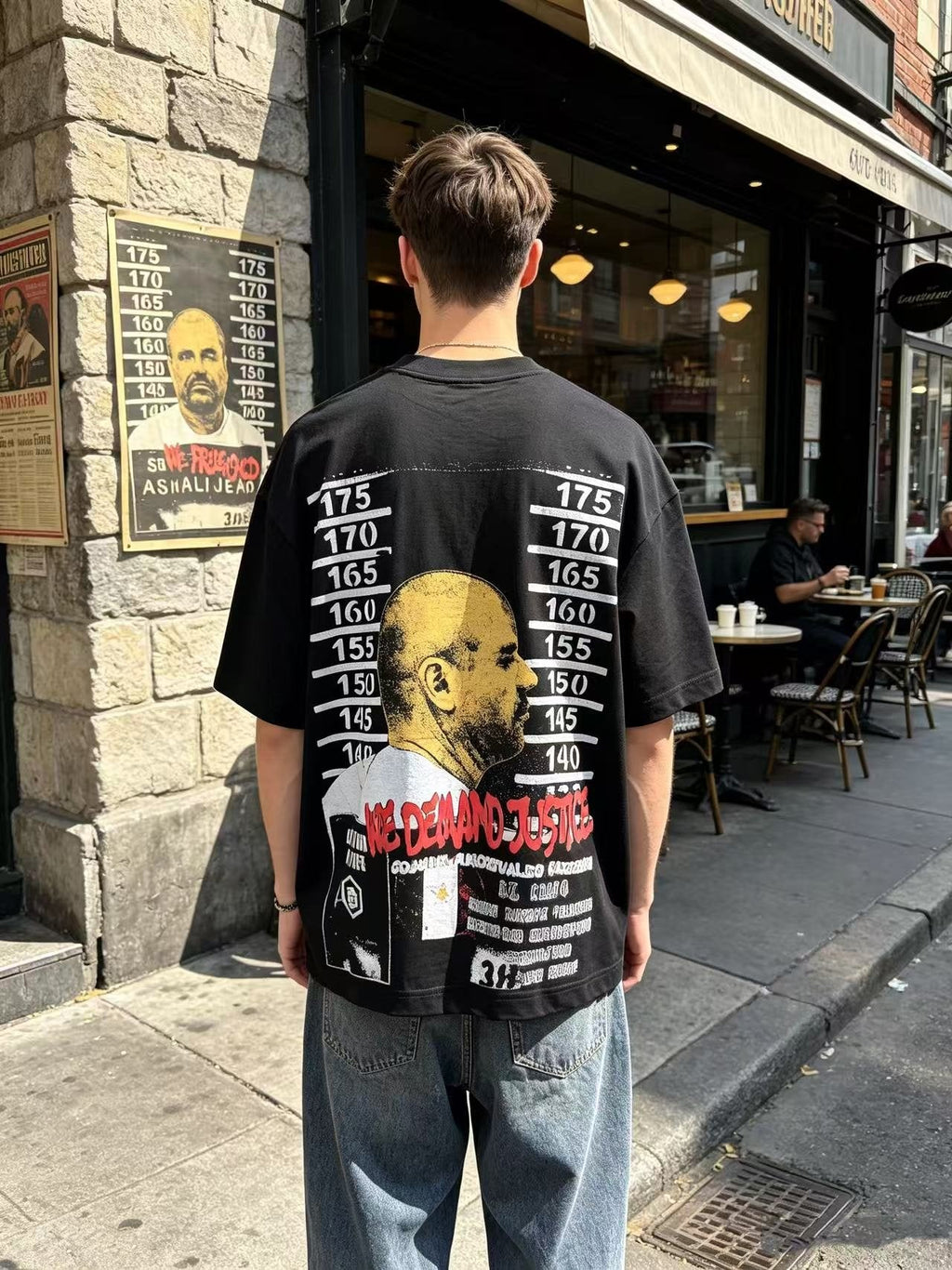 ASAALL Black Letter Graphic Short-Sleeve T-Shirt — context