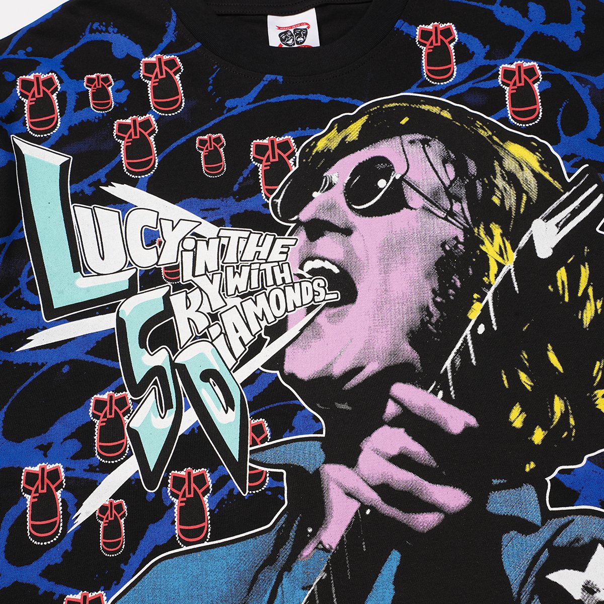 ASAALL Peace Love & Cocaine Singer Graphic T-Shirt — detail