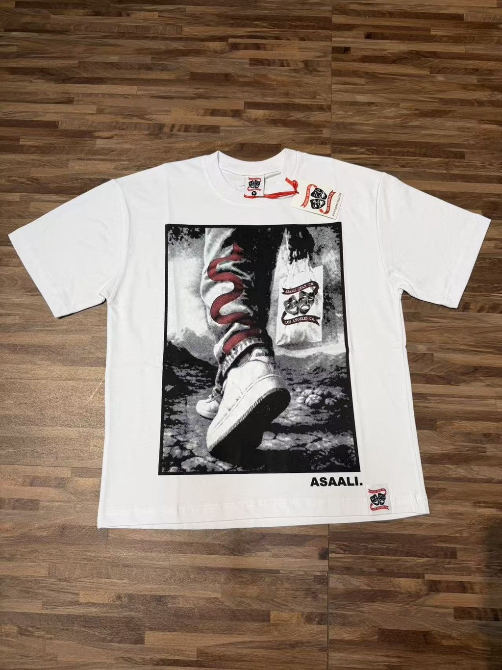 ASAALL Black and Red Front Graphic T-Shirt — front